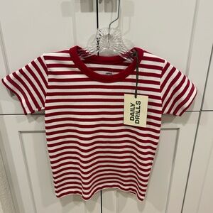 Daily Drills Tee with Red and White Stripes